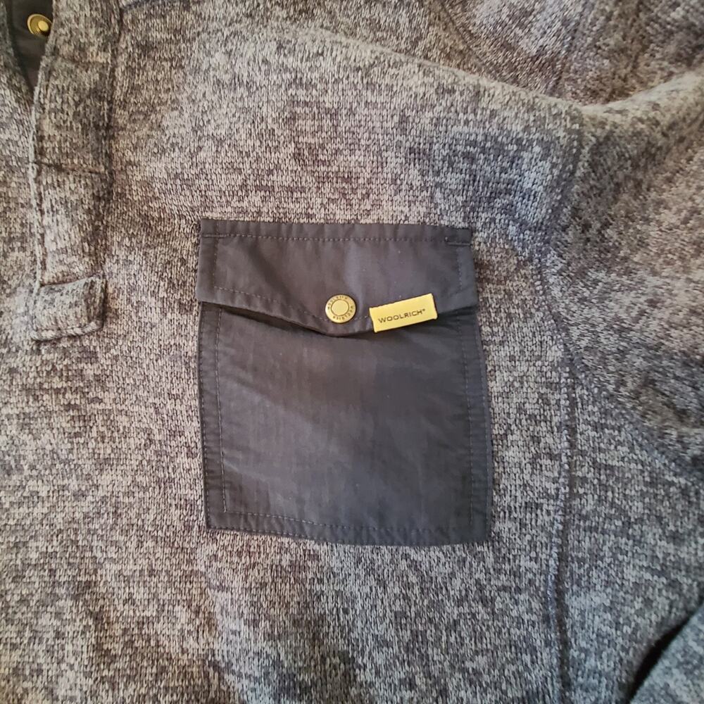 Woolrich 1/4 Snap Pullover Jacket Size Medium Blue - image 4